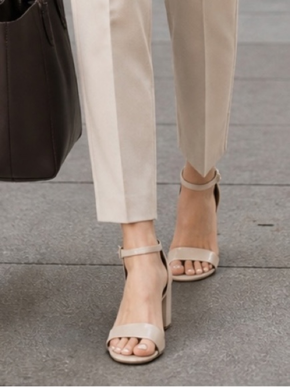 14th & Union Beige Patent Ankle Strap Heels Women's size 8 - Picture 2 of 12